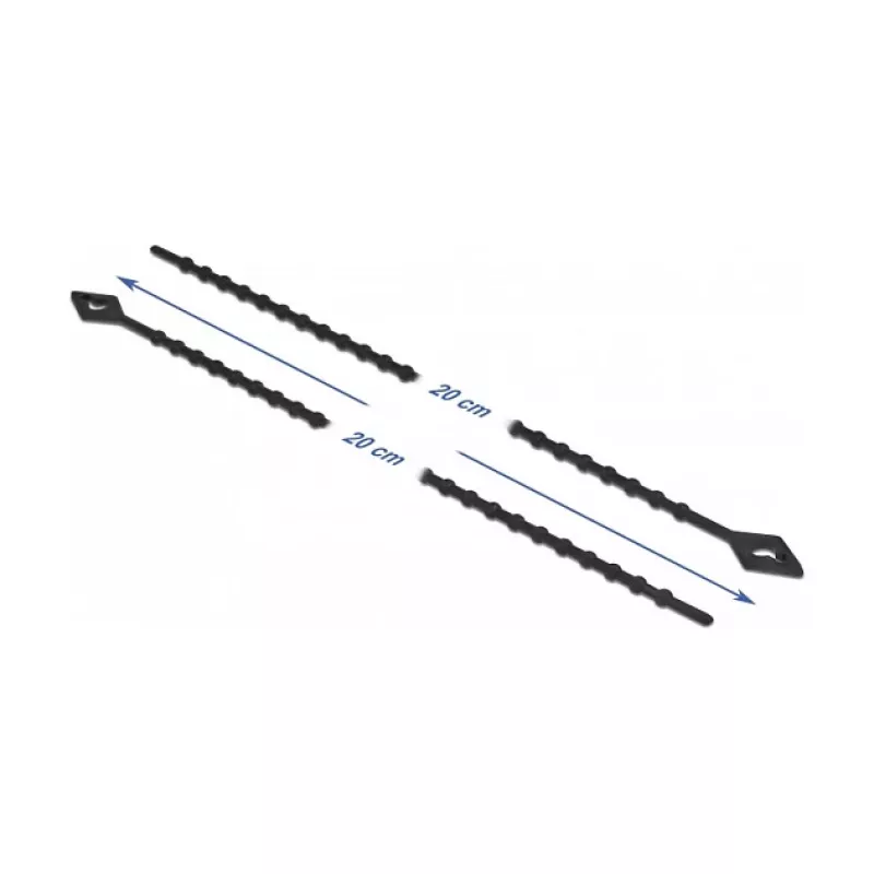 Parallel-Kabelbinder DeLOCK Beaded Kabel Tie L 200 x B 2,4 mm schwarz 100 Stück