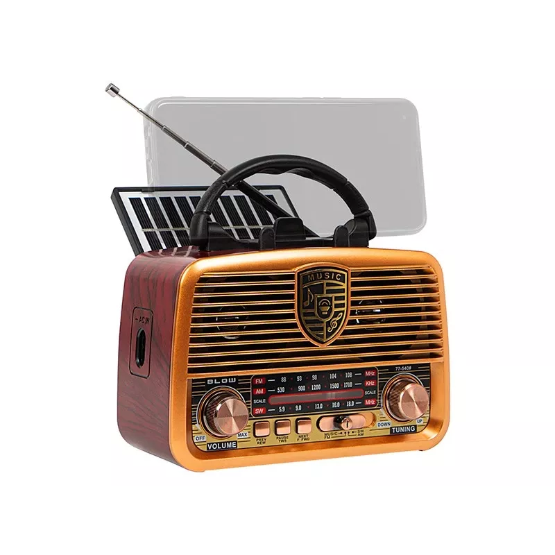 Analoges Radio BLOW RA10 AM/FM Solar 77-540 — AM/FM-Empfänger mit Solarpanel und Batterie-Backup