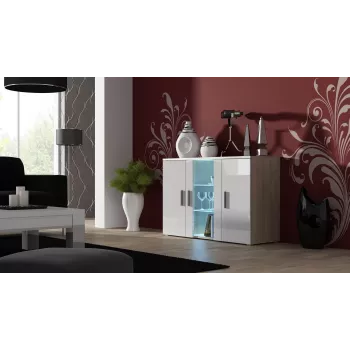 Cama Sideboard 120 cm SOHO S7 Sonoma-Eiche/weiß glänzend