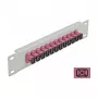 Glasfaser-Patchpanel DeLOCK 10 Zoll 12 Port SC Simplex Violett 1U Grau