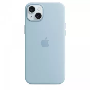 Silikonhülle Apple iPhone 15 Plus Hellblau MagSafe