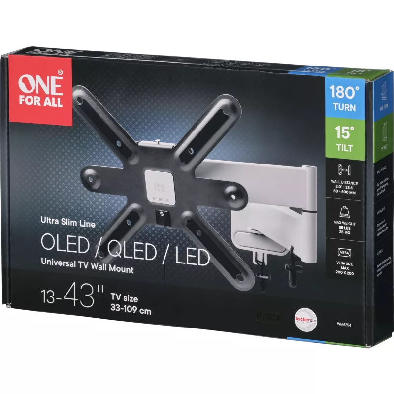 Ultra schlank 43 TV-Wandhalterung WM 6254 (Grau, 33 - 109 cm / 13 - 43)