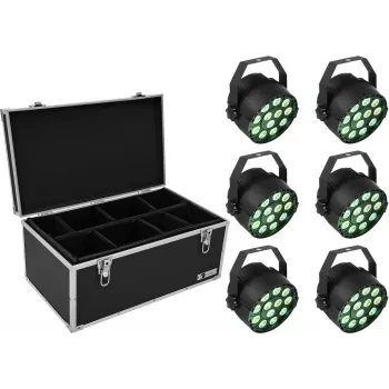 LED-PAR-Lichtset EUROLITE 6x TCL Spot mit Transportkoffer, Modell TDV-1