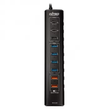 Nitro Concepts UH1, 10-Port Hybrid-USB-Hub, USB 3.2
