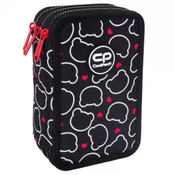 Federmäppchen cool pack Jumper 3 — dreistöckiger Schreibwaren-Organizer mit Bären-Design, strapazierfähiges Gewebe