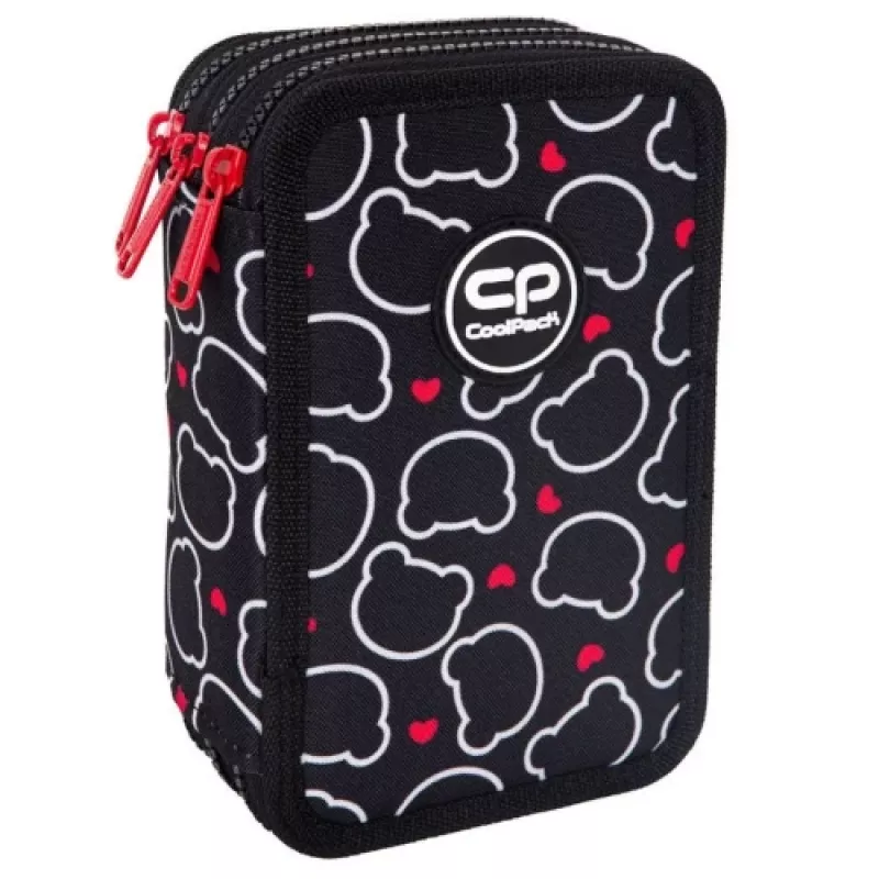 Federmäppchen cool pack Jumper 3 — dreistöckiger Schreibwaren-Organizer mit Bären-Design, strapazierfähiges Gewebe