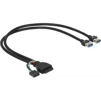 DeLOCK USB-Kabel 0,45m 2 x USB 3.0 A USB 2.0-Pfostenstecker