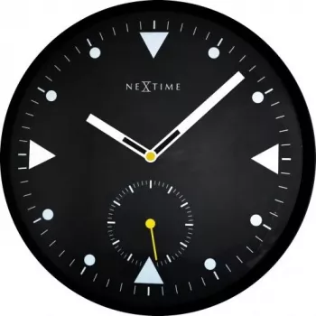 NeXtime Wanduhr 3049 Serious Black, Ø32 cm, Schwarz