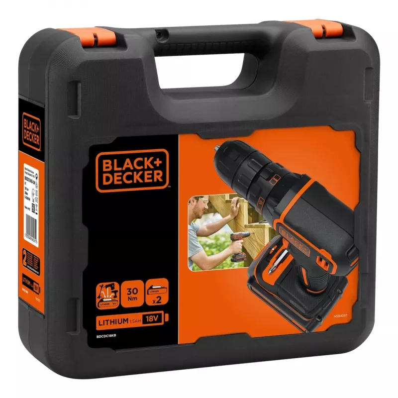 Schwarz & Decker BDCDC18KB-QW, Pistolengriff-Bohrmaschine, 1 cm, 2,5 cm, 1 cm, 650 U/min, 30 N·m