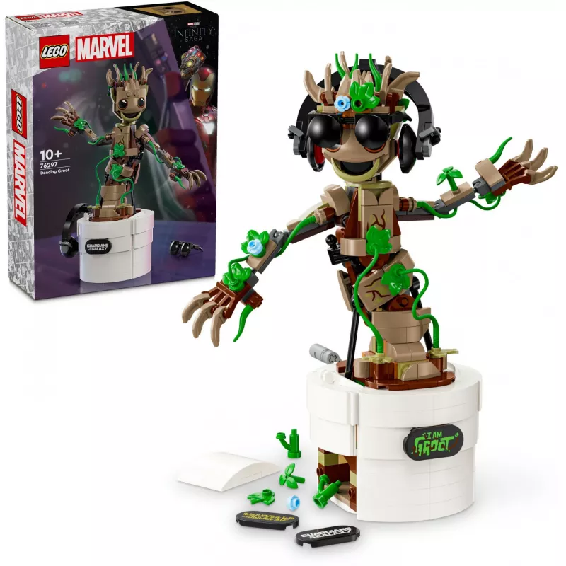 LEGO Marvel Dancing Groot baubare animierte Actionfigur – Guardians of the Galaxy Charakter – interaktives handbetriebenes Spielset für Kinder – Superheld