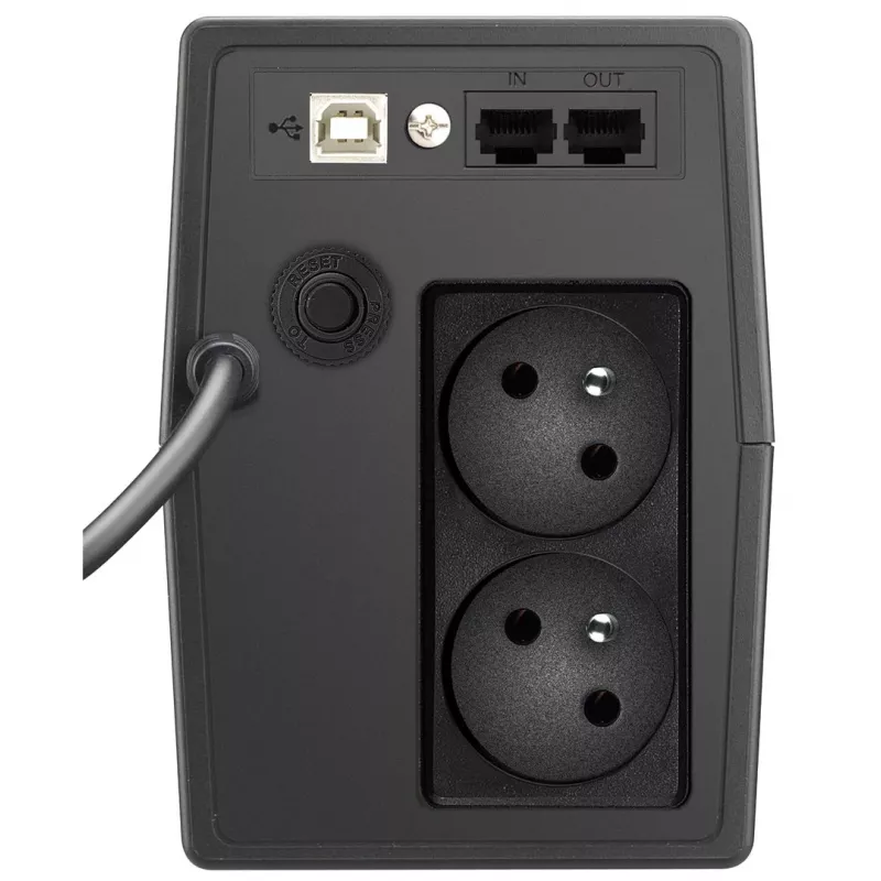 Uninterruptible Power Supply PowerWalker VI 800 SCL FR — Line‑Interactive USV 0,8 kVA (480 W), 2 Steckdosen Typ E, USB, RJ-45/RJ-11, 12V 9Ah Akku, Tower, schwarz