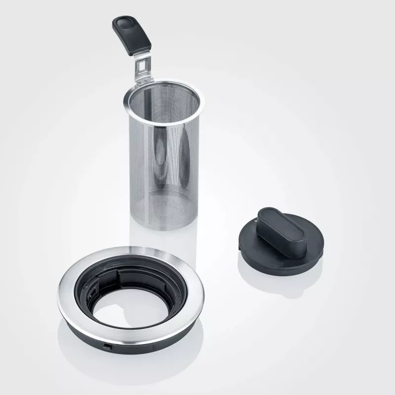 Elektrischer Wasserkocher SEVERIN 1 L 2200 W Glas und Edelstahl, 5 Temperatureinstellungen, LED-Anzeige