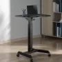 Tragbarer Computertisch mit Rollen, höhenverstellbarer Sitz-Steh-Schreibtisch bis max. 113 cm, bis 30 Grad neigbar, Schwarz