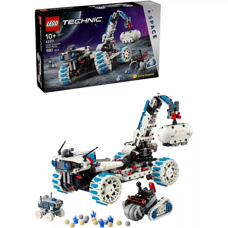 LEGO Technic 42211 Lunar Outpost Moon Rover – Konstruktionsspielzeug, 1082 Teile, modularer Aufbau, 130×310×190 mm