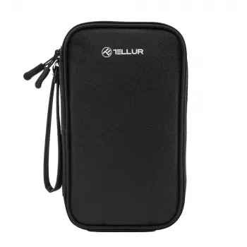 Kabel-Organizer-Tasche Tellur TLL193011 — kompakte Reisetasche für Ladegeräte, Kabel, Adapter, schwarz