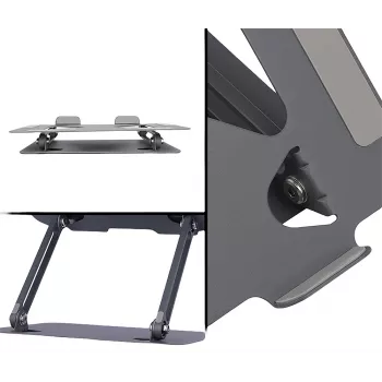 Laptop-Ständer MEDIA-TECH MT2661 — höhenverstellbar, faltbares Aluminium-Design für Notebooks bis 17 Zoll