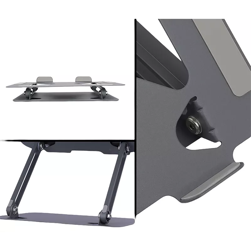Laptop-Ständer MEDIA-TECH MT2661 — höhenverstellbar, faltbares Aluminium-Design für Notebooks bis 17 Zoll