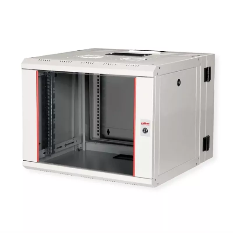 ROLINE 19-Zoll-Wandgehäuse Pro 7HE, 600x600 BxT, zweiteilige Schwenkausführung, grau, IP20, 50 kg Tragfähigkeit