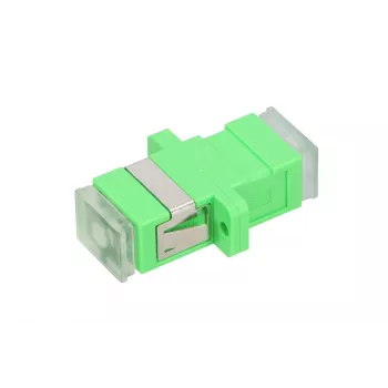 Glasfaseradapter Extralink SC/APC Singlemode Simplex mit transparenten Staubkappen, grün