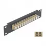 Glasfaser-Patchpanel DeLOCK 10 Zoll 12 Port LC Duplex beige 1U schwarz