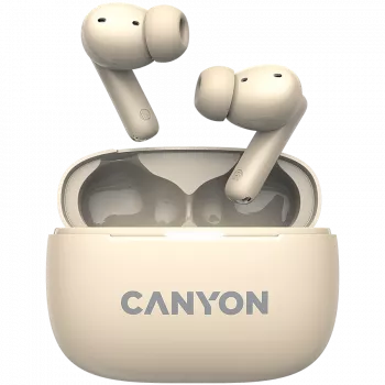 Canyon CNS-TWS10BG Kopfhörer und Headset True Wireless Stereo (TWS) In-Ear für Anrufe/Musik/Sport/Alltag USB Typ-C Bluetooth Beige (CNS-TWS10BG)