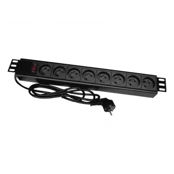 Alantec PZ081U3M Stromverlängerung 3 m 8 AC-Steckdosen für den Innenbereich Schwarz