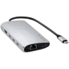 Laptop-Dock / Port-Replikator Satechi ST-P8KES — Kabelgebunden, USB 3.2 Gen 1 Type-C, Gigabit Ethernet, SD-Karte, Silber