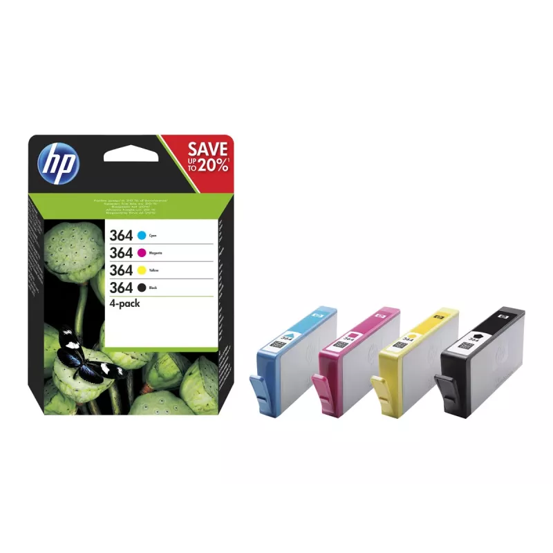 HP 364 4er-Pack Schwarz/Cyan/Magenta/Gelb Original Tintenpatronen