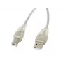 USB-2.0-Kabel LANBERG CA-USBA-12CC-0018-TR, USB A (Stecker) auf USB B (Stecker), 1,8 m, transparent