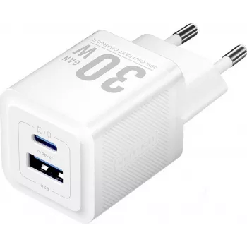 Vention 30W - Ladegerät mit GaN-Technologie, 1x USB-A, 1x USB-C (weiß)