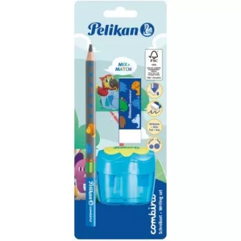 Pelikan Lernbleistift Set Combino BS, Radierer, Spitzer, Blau (821605)