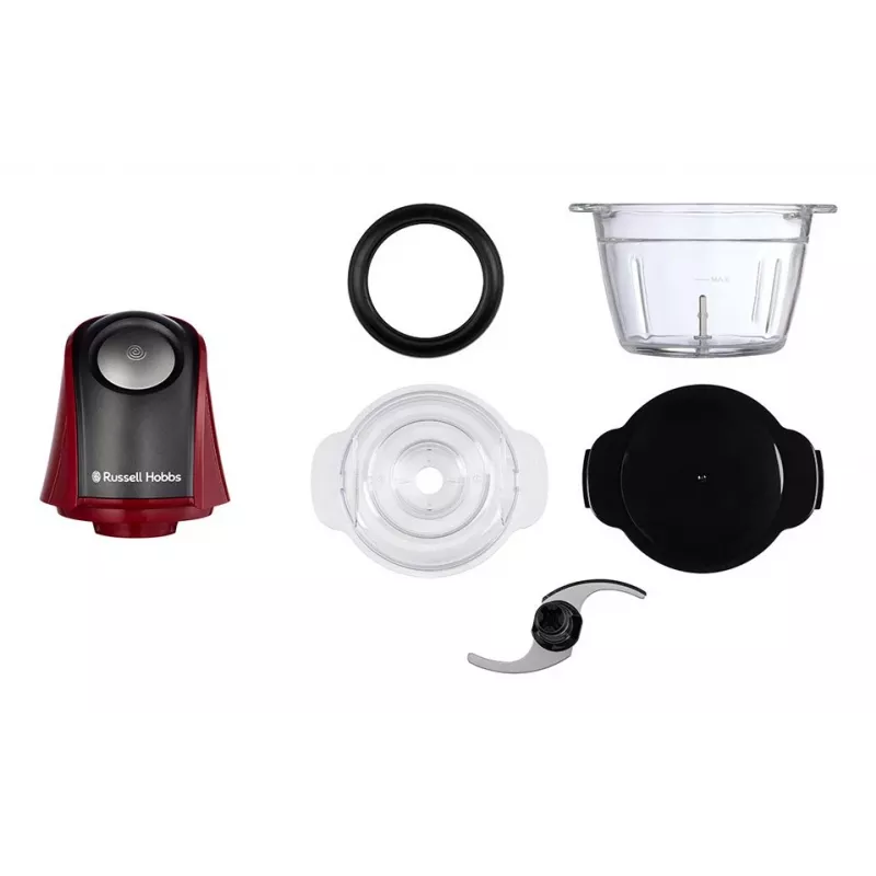 Russell Hobbs 27130-56 elektrischer Zerkleinerer 0,5 L 200 W Schwarz, Rot, Transparent