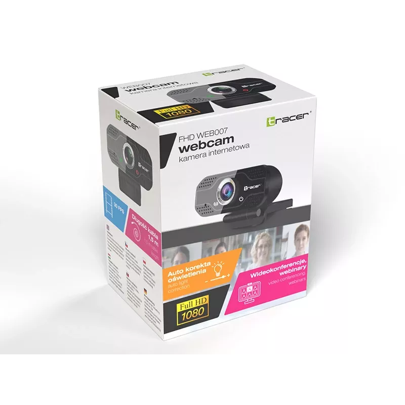 Webcam Tracer WEB007 2 MP 1920 x 1080 Pixel USB 2.0 Schwarz