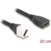 DeLOCK Keystone Module Kabel HDMI Buchse zu Buchse diagonal 8K 60 Hz 20 cm schwarz