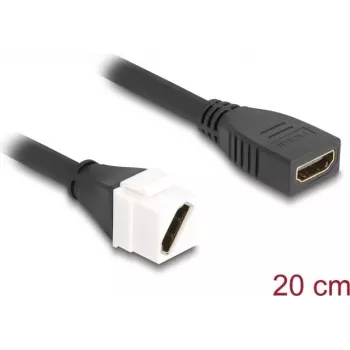 DeLOCK Keystone Module Kabel HDMI Buchse zu Buchse diagonal 8K 60 Hz 20 cm schwarz