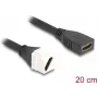DeLOCK Keystone Module Kabel HDMI Buchse zu Buchse diagonal 8K 60 Hz 20 cm schwarz