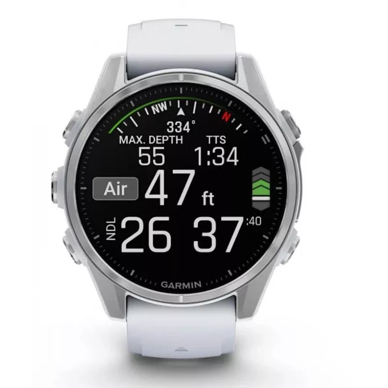 Garmin Fenix 8 3,3 cm (1,3) AMOLED 43 mm Digital 416 x 416 Pixel Touchscreen Silber Wi-Fi GPS (Satellit)