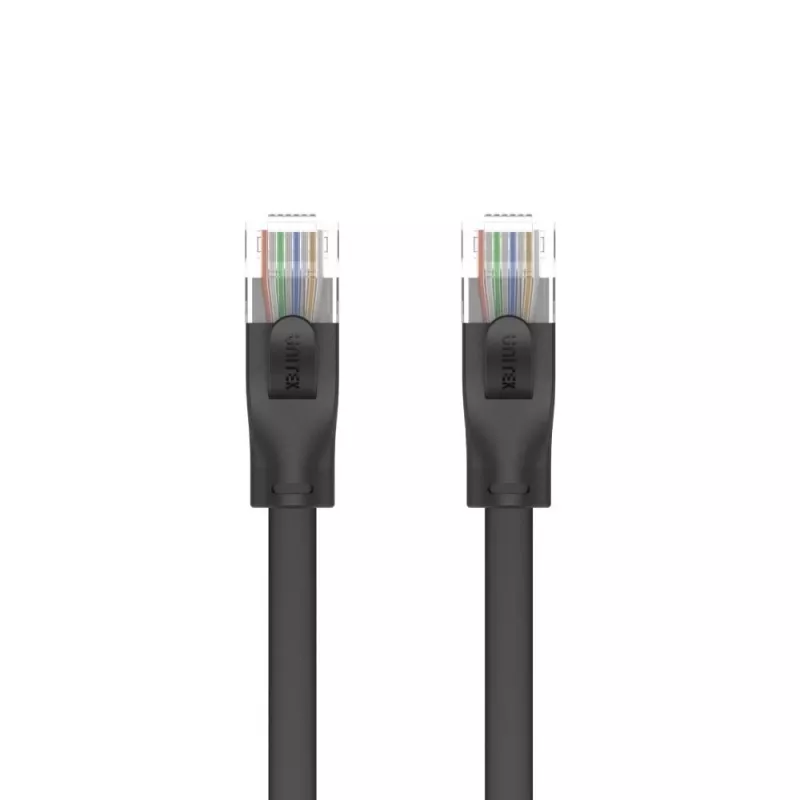 Unitek Ethernet-Kabel Cat6 UTP RJ45 5 m, schwarz, Massivleiter, 250 MHz, vergoldete Kontakte