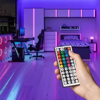 LED-Lichtleiste Vention PAEWH 2 m, USB-betrieben 5 V, RGB mit IR-Fernbedienung, doppelseitige Klebebandmontage