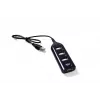 VAKOSS USB-Hub TC-234UX — 4-Port-USB-2.0-Hub, DC-Stromversorgung (5 V, 1 A), schwarz