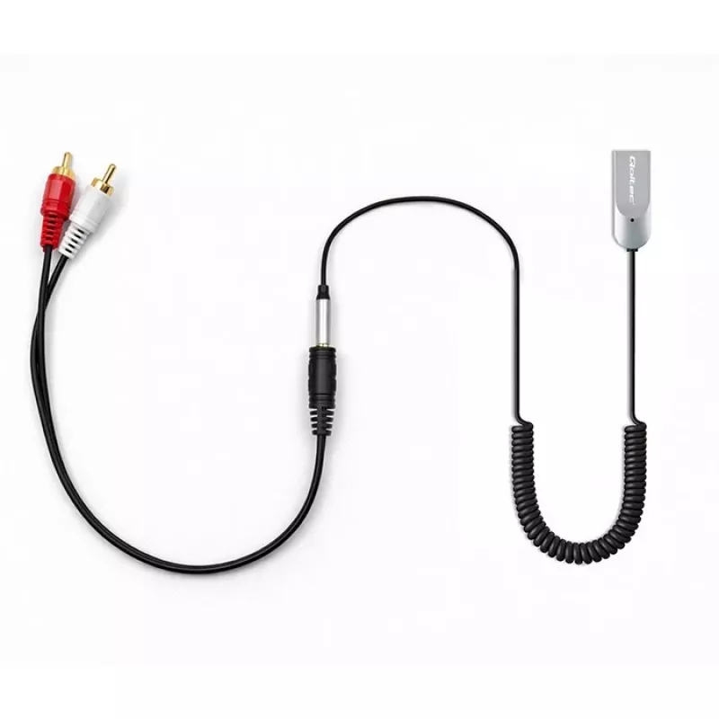 Wireless Audio-Empfänger-Adapter QOLTEC HiFi BT6.0 2xRC – Bluetooth-Audioempfänger für Lautsprecher und Autoradio