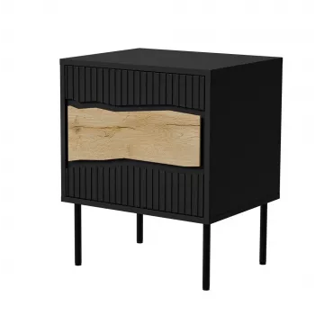 Cama INSERTO Nachtschrank, 2 Stk., 50x40x61.5 cm, schwarz + LED