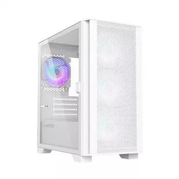 Montech AIR 100 ARGB MICRO-ATX-Tower mit vier vorinstallierten ARGB-Lüftern, ultra-minimalistischem Design, feinem Mesh-Frontpanel, hohem Luftstrom, einzigartiger Seite