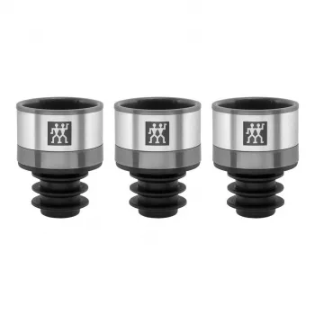 Weinkonservierungspumpe ZWILLING FRESH & SAVE – Pumpenkopf für Vakuumstopfen, grau, Ø 3 cm, Höhe 40 mm, Set mit 3 Stück