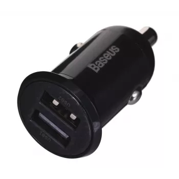 Auto-Ladegerät Baseus Gain Pro Universal Schwarz – 2× USB 2.0, 2,4 A pro Port, Eingang 12–24 V, 5 V Ausgang