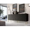 JUNGLE Kommode 190x40.5x74.5 schwarz matt + goldfarbene Beine