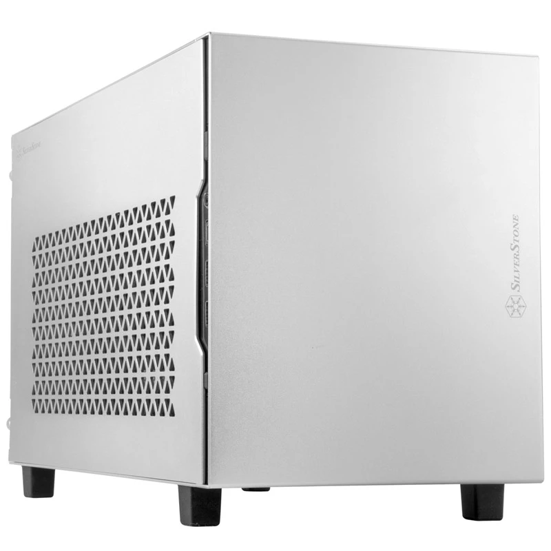 Mini-ITX-Gehäuse SILVERSTONE SST-SG15S, silbernes Aluminium-Kompaktgehäuse