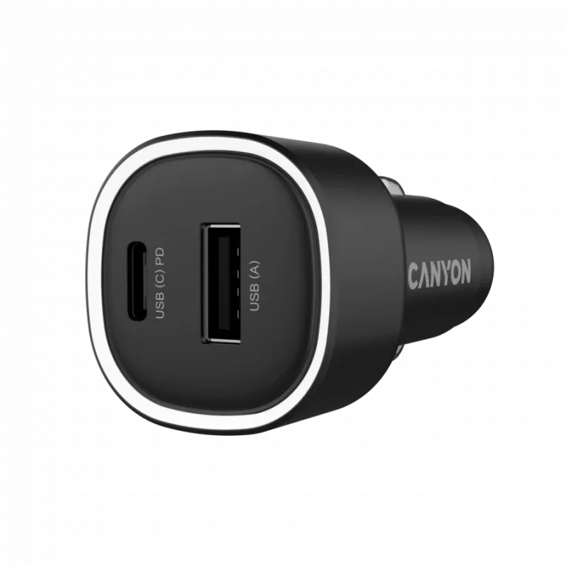 CANYON Auto-Ladegerät OnDrive 48 PD 48W USB-A+USB-C Schwarz