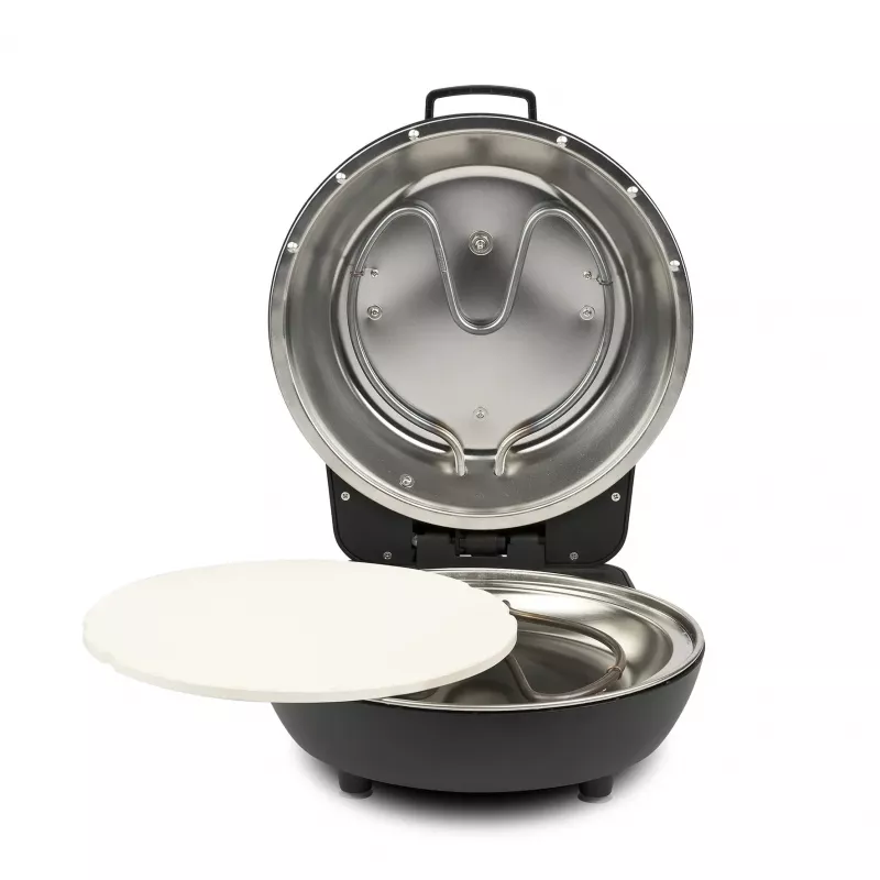 Pizzaofen G3FERRARI Pummarola — elektrischer Tischbackofen, 1200 W, max. Ø 28–31 cm, Steinbackfläche, schwarz/silber