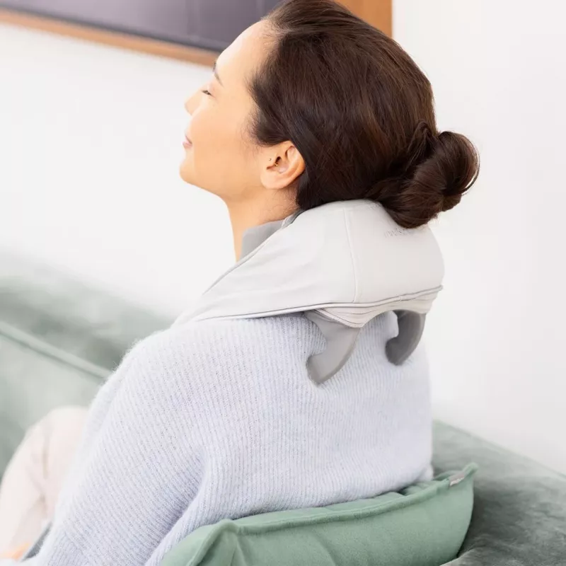 Nackenmassagegerät Medisana NM 990, batteriebetrieben, 24 W, Wärmefunktion, 3 Geschwindigkeiten, 2 Programme, grau